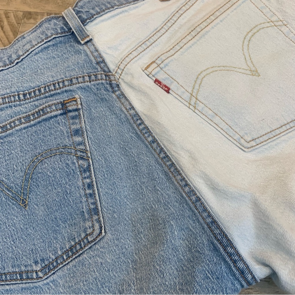 Levi’s VTG 90s 501 Button Fly 2 Tone Denim Shorts - Picture 7 of 8